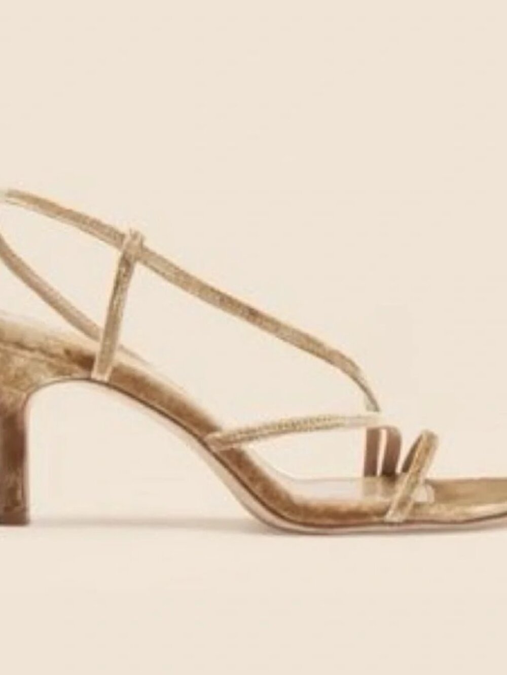 NWT REFORMATION Marylou gold velvet heels